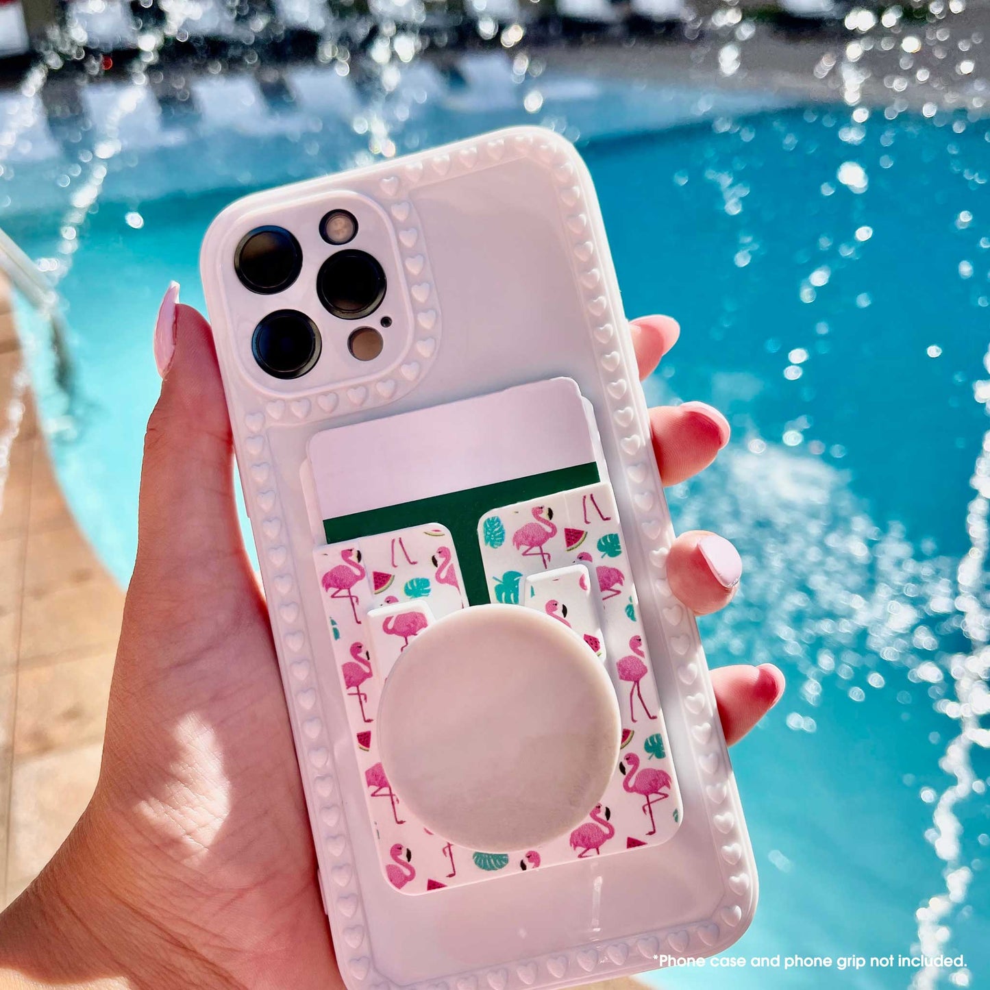 Flamingo LockIt™ Wallet Holder and Grip holder in one