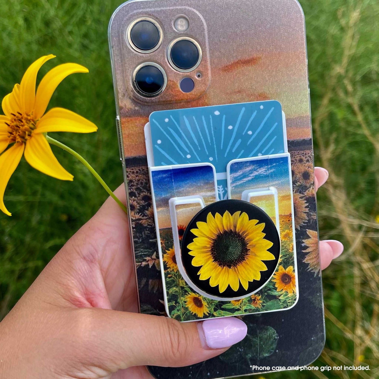 Sunflower LockIt™ Wallet Holder and Grip holder in one